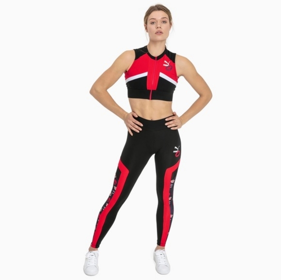 Puma x Maybelline • Color Block Zip Up Crop Top - Picture 2 of 11